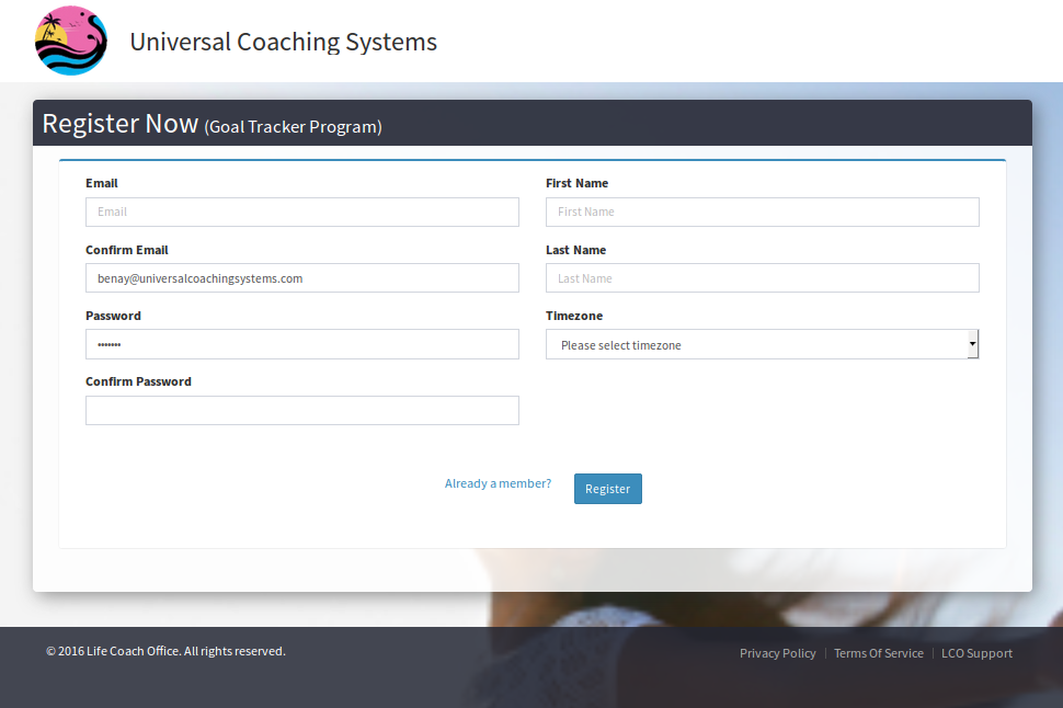 Program-Registration Page